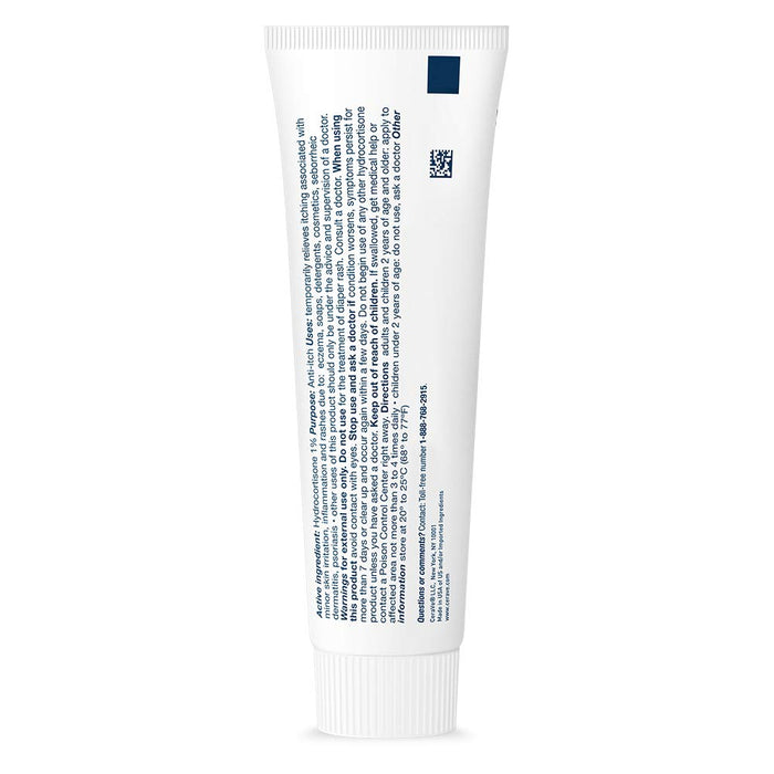 CeraVe Hydrocortisone 1% Dry Skin & Itch Relief Eczema Treatment & Cream 1 oz usage instructions pictured on rear of product