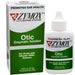 Zymox Otic Pet Ear Treatment Without Hydrocortisone 1.25 fl oz bolttle next to outer packaging, in front of white background