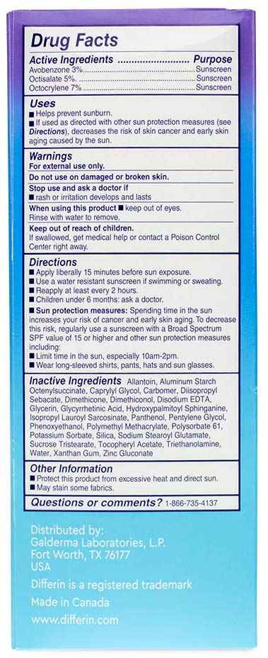 Differin Oil Absorbing Moisturizer with Sunscreen- Broad Spectrum UVA/UVB SPF 30, 4oz