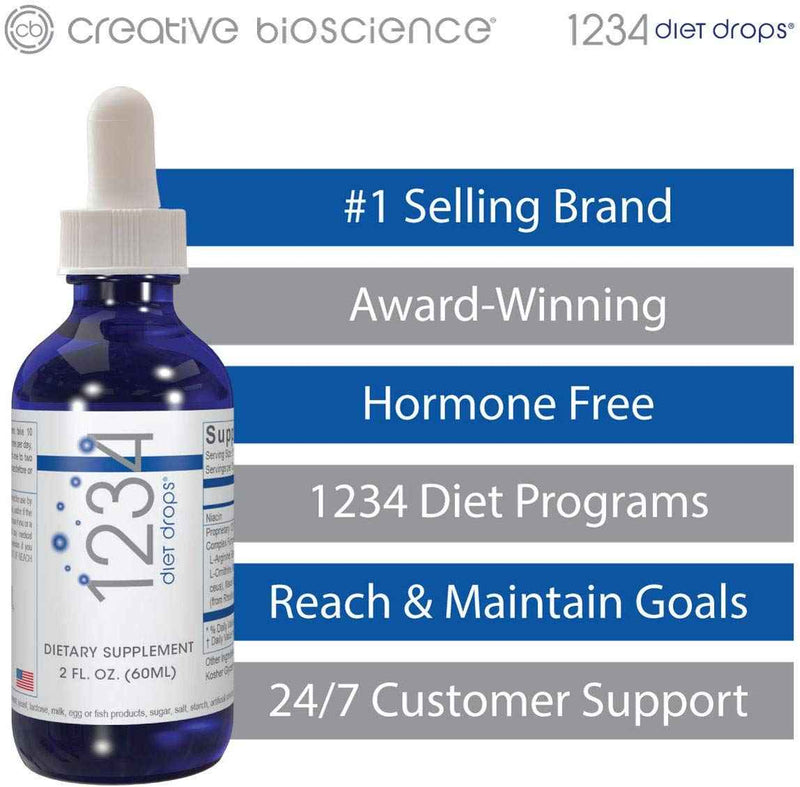 Creative Bioscience 1234 Diet Drops with hCG, 2 Fl Oz