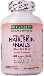 Nature's Bounty Extra Strength Hair, Skin & Nails Biotin Argan Oil Infused Rapid Release Liquid Softgels UK