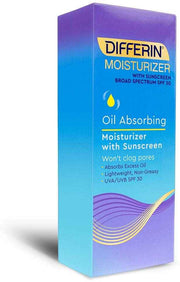 Differin Oil Absorbing Moisturizer with Sunscreen- Broad Spectrum UVA/UVB SPF 30, 4oz