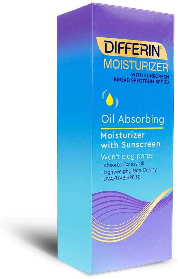 Differin Oil Absorbing Moisturizer with Sunscreen- Broad Spectrum UVA/UVB SPF 30, 4oz