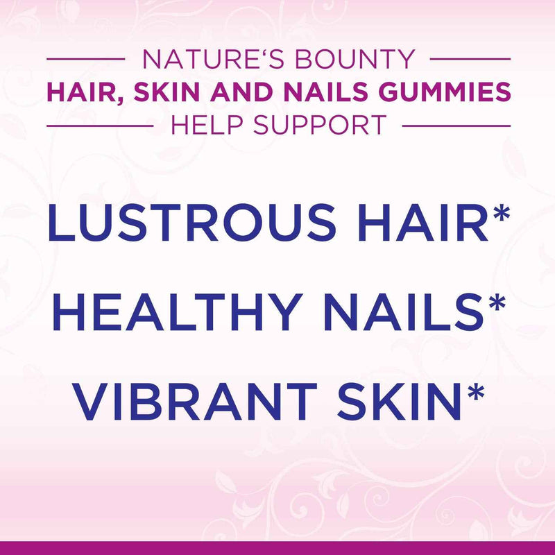 Nature's Bounty Optimal Solutions Hair, Skin & Nails Strawberry Flavored Gummies UK