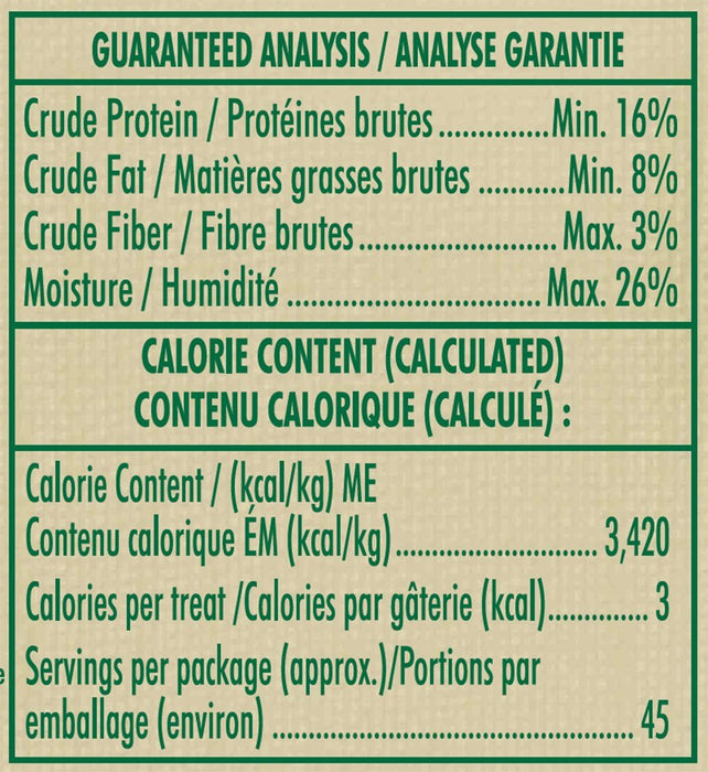 Greenies Pill Pockets Nutritional Analysis On Packet Reverse