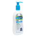 Cetaphil Pro Eczema Soothing Moisturizer 10 oz bottle close up, taken from a front/side angle in front of white backdrop