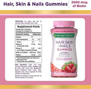Nature's Bounty Optimal Solutions Hair, Skin & Nails Strawberry Flavored Gummies UK