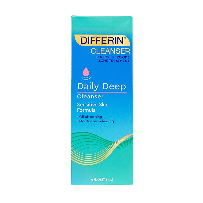 Differin Daily Deep Cleanser 4 Oz In Front Of White Background