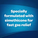 Gas X Cherry Creme banner stating the use of simethicone in the product.