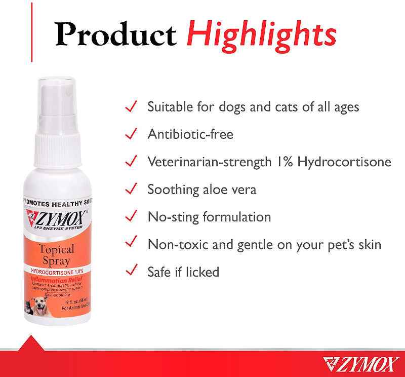 Zymox UK Topical Spray with Hydrocortisone 1.0%
