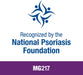 MG217 Psoriasis Multi-Symptom Moisturizing Cream 3.5 Fl Oz Banner that reads - Recognized by the National Psoriasis Foundation.