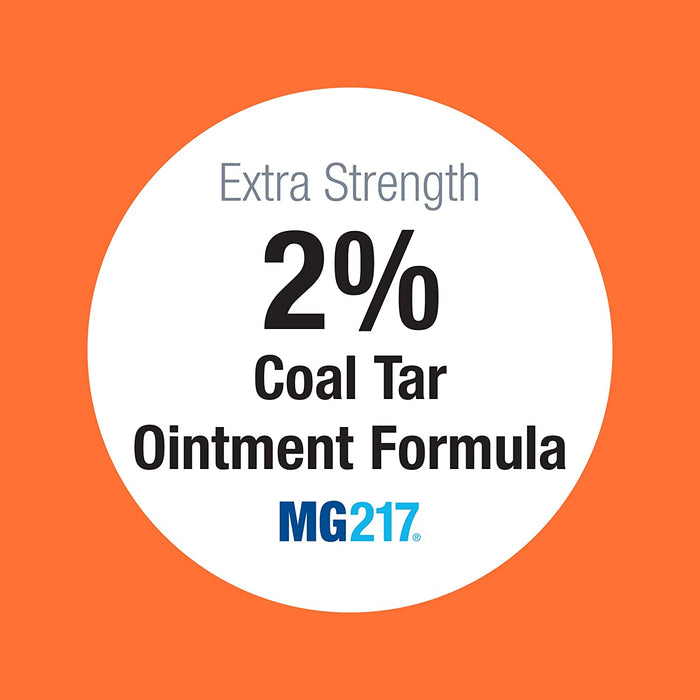 MG217 Banner stating extra strength 2% coal tar ointment formula