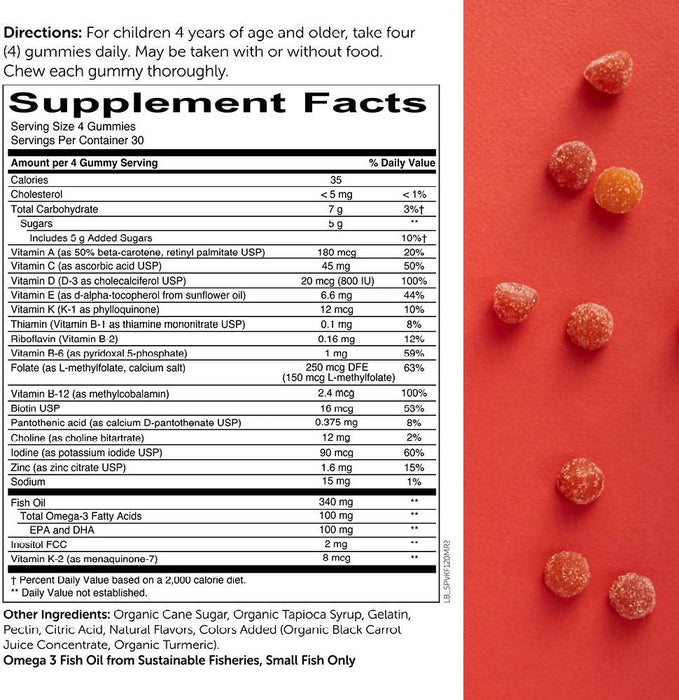 SmartyPants Kids Formula Daily Gummy Multivitamin: Vitamin C, D3, and Zinc for Immunity, Gluten Free, Omega 3 Fish Oil (DHA/EPA), Vitamin B6, Methyl B12, 120 Count UK