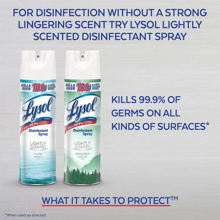 Lysol Disinfectant & Antibacterial Spray, Jasmin Rain Scent, 19 Oz of 2 cans of spray with the slogan " What it takes to protect".