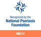 MG217 Banner stating recognised by the National Psoriasis Foundation