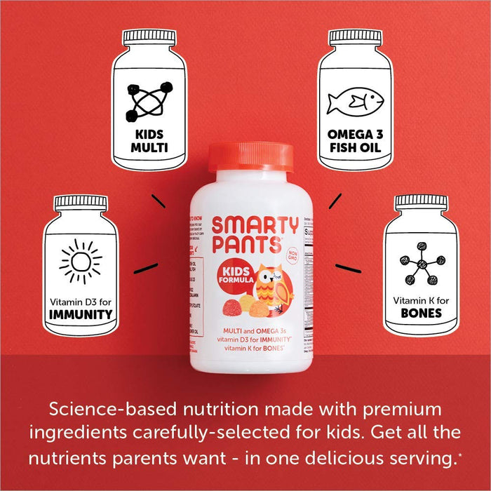 SmartyPants Kids Formula Daily Gummy Multivitamin: Vitamin C, D3, and Zinc for Immunity, Gluten Free, Omega 3 Fish Oil (DHA/EPA), Vitamin B6, Methyl B12, 120 Count UK