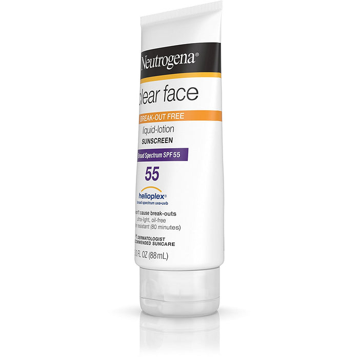 Neutrogena Clear Face Liquid Lotion Sunscreen with SPF 55, 3 fl. oz UK