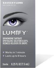 Lumify Eye Drops UK Redness Reliver Eye Drops 7.5ml  outer packaging box in front of white background