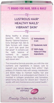 Nature's Bounty Extra Strength Hair, Skin & Nails Biotin Argan Oil Infused Rapid Release Liquid Softgels UK