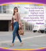 Dr. Scholl's Stylish Step High Heel Pain Relief Insoles banner -Female walking freely and smiling in high heels with text that reads " Very Comfortable, will purchase more"