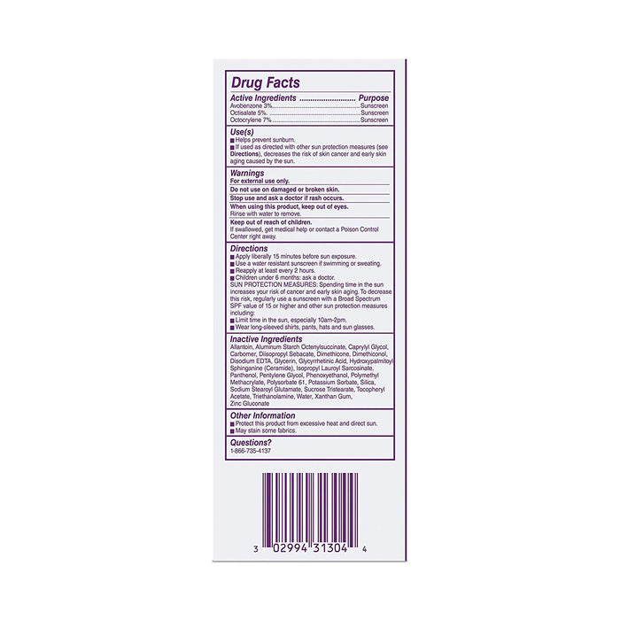 Cetaphil Pro Dermacontrol Oil Absorbing Moisturizer SPF 30, 4oz usage instructions on reverse of outer packaging