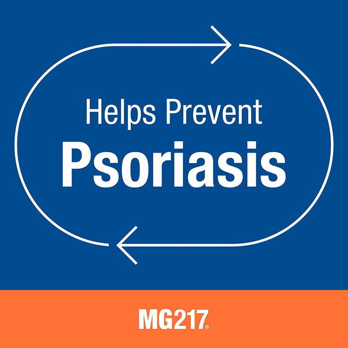 MG217 Banner stating helps to prevent psoriasis