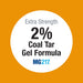 MG217 Non-Drying Multi-Symptom 2% Coal Tar Psoriasis Gel 4 oz  banner reading "Extra strength 2% coal tar gel formula"