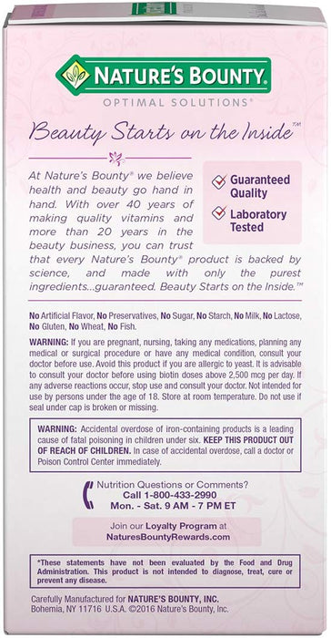 Nature's Bounty Extra Strength Hair, Skin & Nails Biotin Argan Oil Infused Rapid Release Liquid Softgels UK