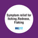 MG217 Psoriasis Multi-Symptom Moisturizing Cream 3.5 Fl Oz Banner that reads - Symptom relief for Itching, Flaking, Redness & Flaking