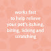 Veterinary Formula Clinical Care Hot Spot & Itch Relief Medicated Spray banner stating that the product works fast to relieve symptoms.