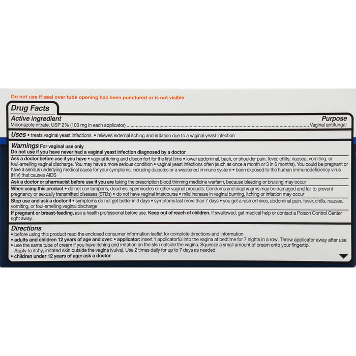 Equate Miconazole 7 Vaginal Cream with Disposable Applicators, 1.59 oz