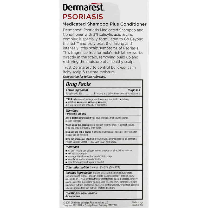 Dermarest Psoriasis Medicated Shampoo Plus Conditioner, 8 FL OZ