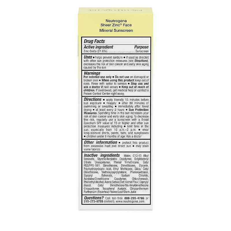 Neutrogena Sheer Zinc Sunscreen SPF 50 UK