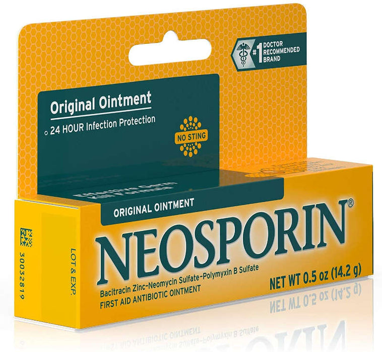 Neosporin Original First Aid Antibiotic Ointment side view outer packaging