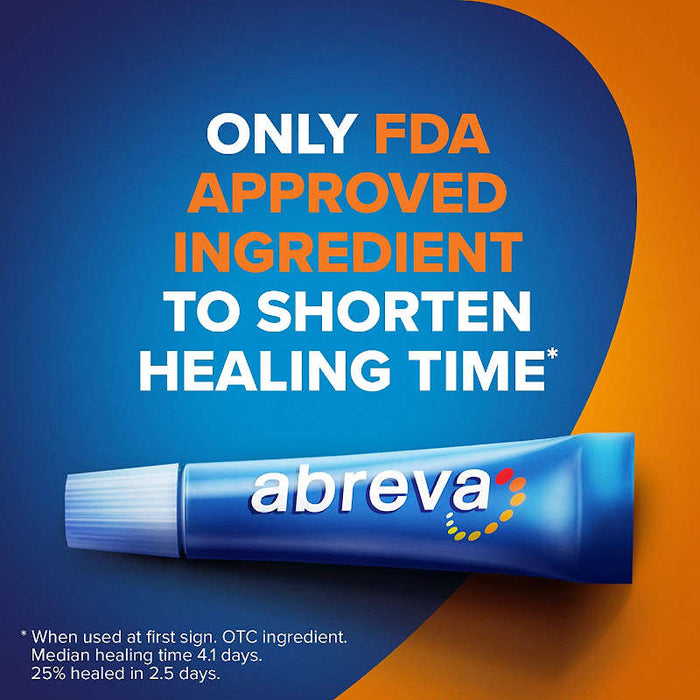 Abreva  10% Docosanol Cream The only FDA approved ingredient banner