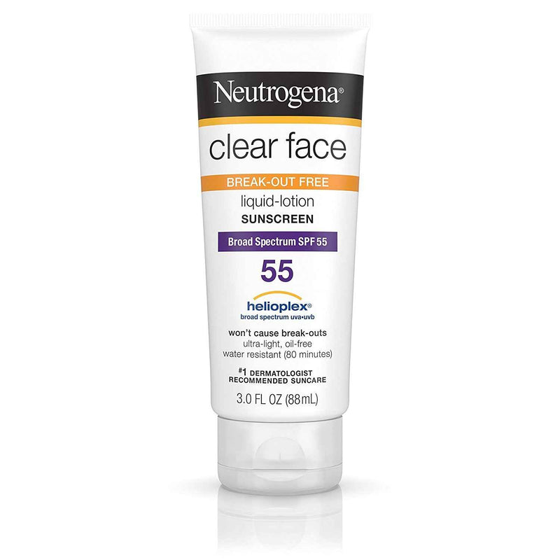 Neutrogena Clear Face Liquid Lotion Sunscreen with SPF 55, 3 fl. oz UK