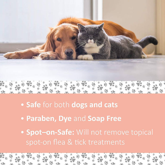 Veterinary Formula Clinical Care Hot Spot & Itch Relief Medicated Spray banner showing an image of a cat & dog together. Slogan reads - Safe for cats & dogs.