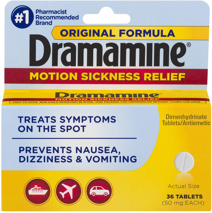 Dramamine Original Formula Motion Sickness Relief, 36 Count