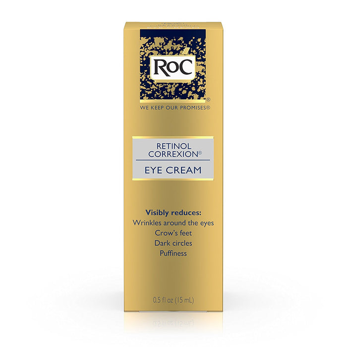 RoC Retinol Correxion Anti-Aging Eye Cream 0.5 fl oz outer packaging in front of white background