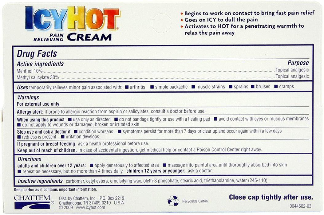 Icy Hot Pain Relieving Cream Extra Strength 3 oz  UK