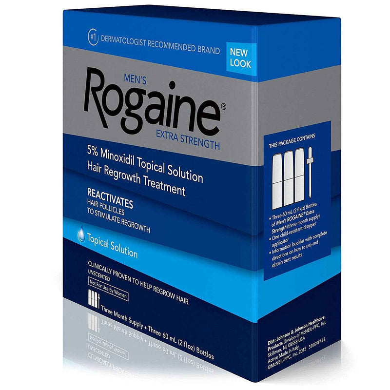 Men's Rogaine Extra Strength 5% Minoxidil Topical Solution for Hair Loss and Hair Regrowth, Topical Treatment for Thinning Hair, 3-Month Supply UK