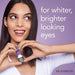 Lumify Eye Drops UK Redness Reliver Eye Drops Banner Showing a woman holding a bottle of Lumify Eye Drops, in front of a purple background, with the slogan For whiter, brighter looking eyes