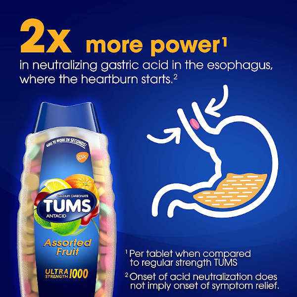 Tums Antacid Ultra Strength Heartburn Relief Tablets UK