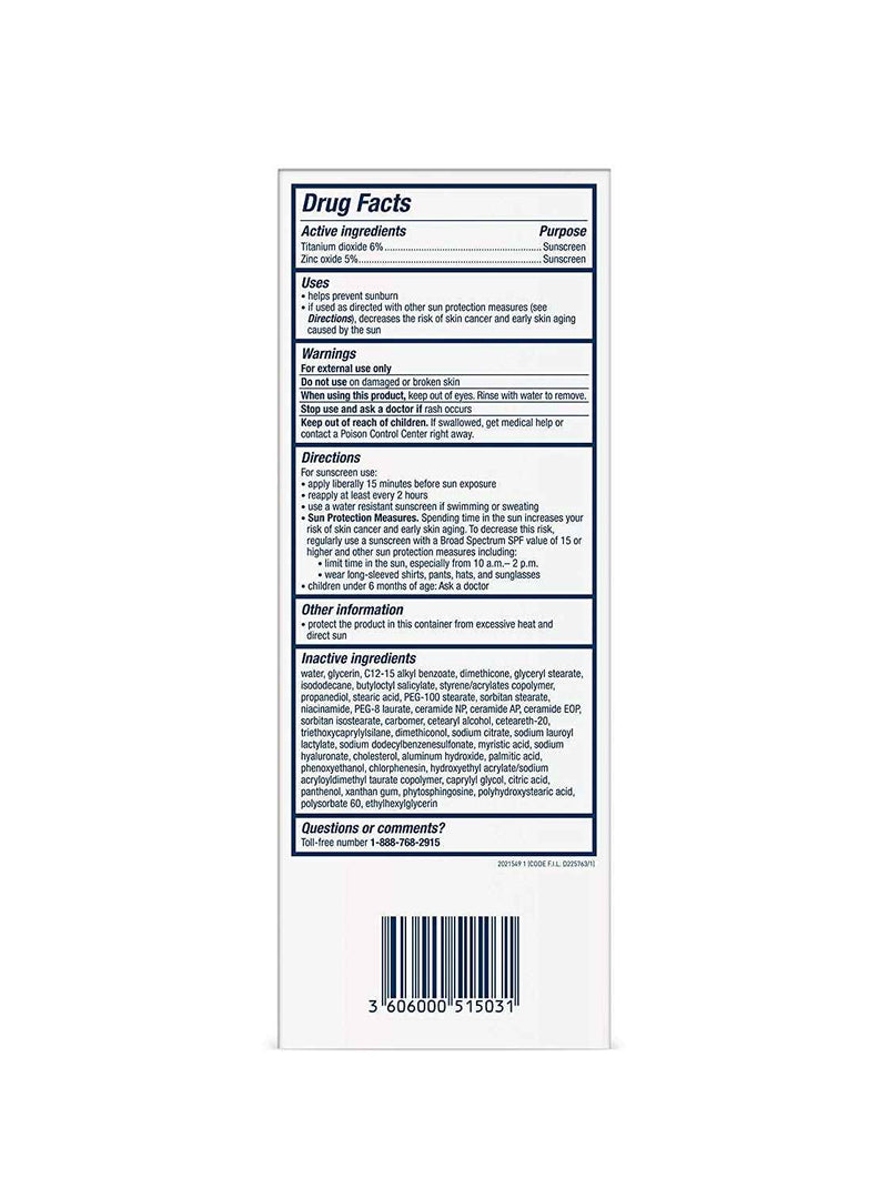 CeraVe Hydrating Face Sunscreen SPF 30, Lightweight Mineral Sunscreen, 2.5 Fl Oz