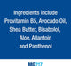 MG217 Psoriasis Multi-Symptom Moisturizing Cream 3.5 Fl Oz Banner showing products ingredients list.