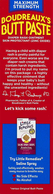 Boudreaux's Butt Paste Diaper Rash Ointment, Maximum Strength