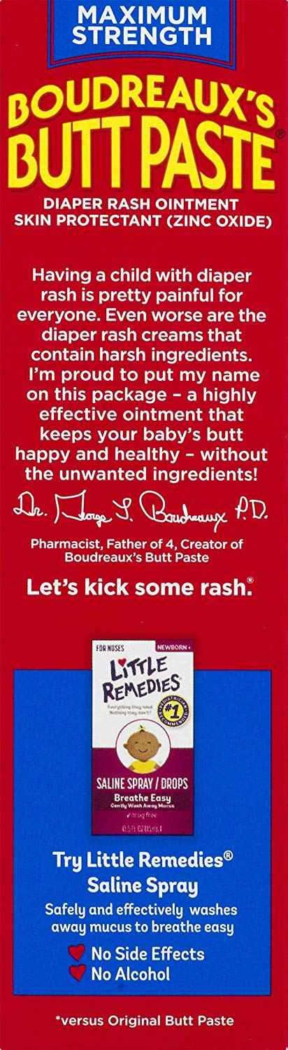 Boudreaux's Butt Paste Diaper Rash Ointment, Maximum Strength