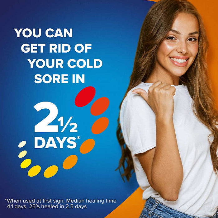 Abreva  10% Docosanol Cream get rid of your cold sore in 2 days banner