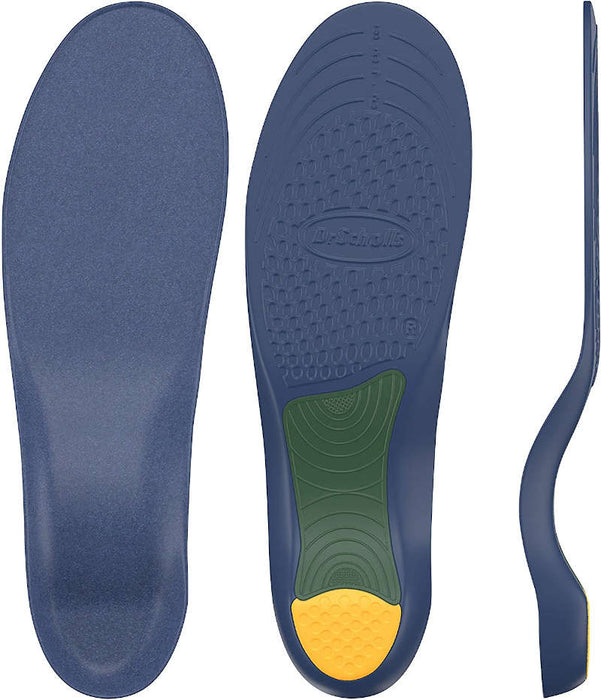 Dr. Scholl's Pain Relief  Orthotics For Lower Back Pain front, back & side view of shoe inserts
