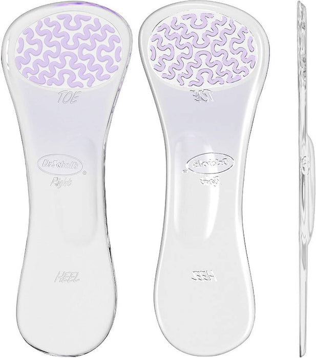 Dr. Scholl's Stylish Step High Heel Pain Relief Insoles - Front, back and side view of insoles.